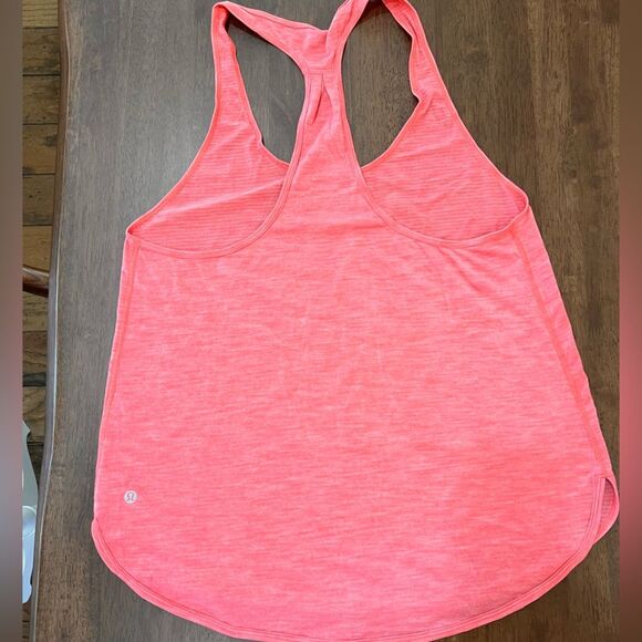 Lululemon Raceback Tank top Warm Coral Pleated Back Lightweight Casual Gym flowy - Picture 7 of 8
